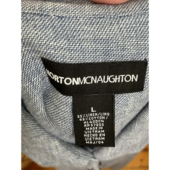 Norton Mcnaughton Shirt Women's Size L Blue 3/4 Sleeve - Picture 9 of 9